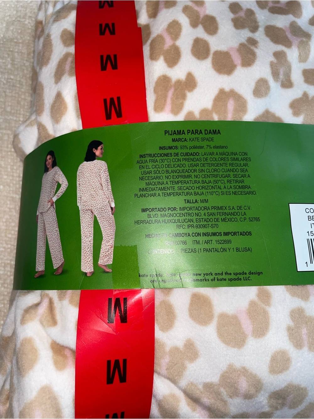 kate spade Beige and Pink Leopard Print Pajama Set M - Picture 6 of 8